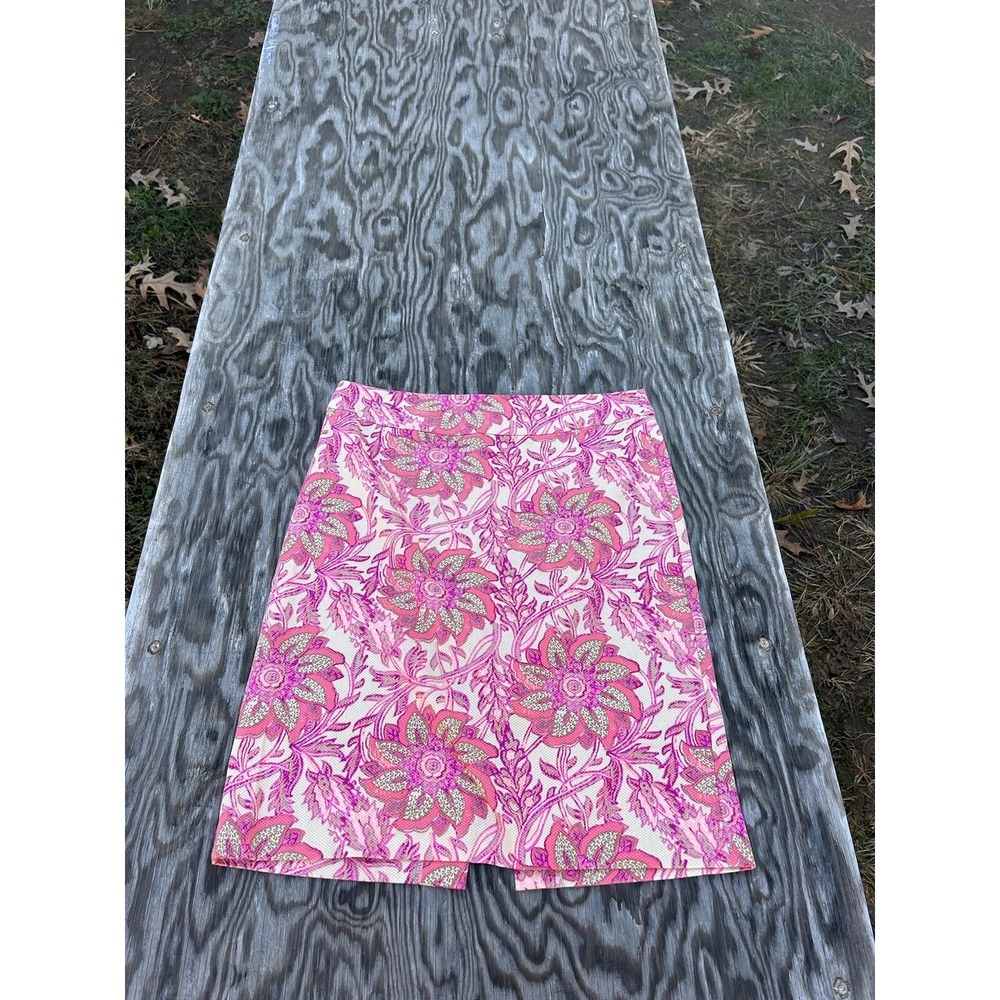 Jaclyn Smith Classy Cute Skirt Size 10 Floral Pink Beige Summer‎ Spring Cottage